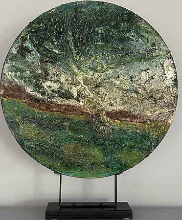 Abstract landschap geschilderd door Hannie Hopster