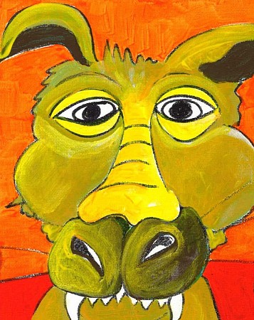 Hyena in front geschilderd door QUINTAINE MODERN ART